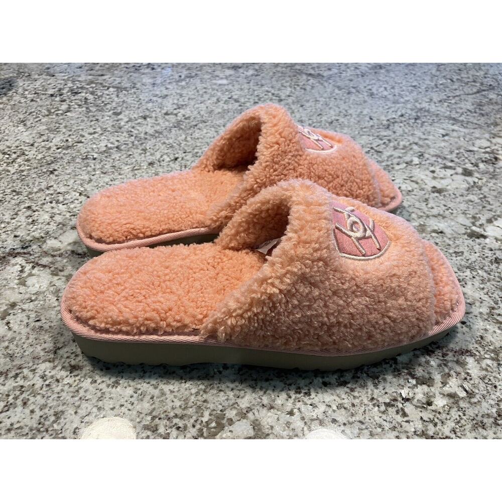 Ariat Cozy Slides Slippers 9 Pink Women Chic Open Toe Fleece Square Toe Comfort - Picture 4 of 8